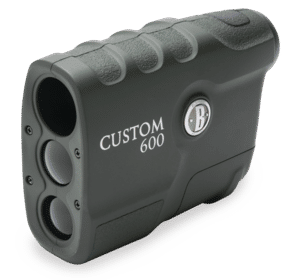 Bushnell Custom 600 laser rangefinder. 4x magnification, 21mm objective, maximum range of 600 yards.